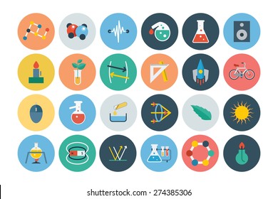 Flat Science and Technology Icons - Vol 3