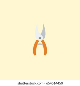 Flat Scissors Element. Vector Illustration Of Flat Pruner Isolated On Clean Background. Can Be Used As Pruner, Secateurs And Scissors Symbols.