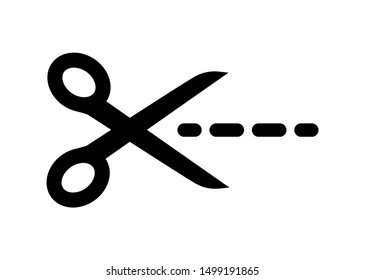 Icono de tijeras planas aisladas en fondo blanco. Objeto de diseño moderno