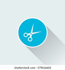 flat scissors sign icon