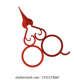 Flat scissors. Vector object in cartoon style. 