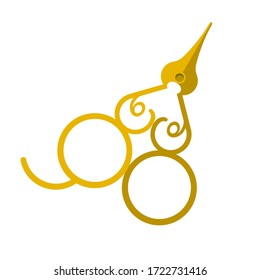 Flat scissors. Vector object in cartoon style.