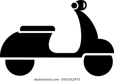 Flat scooter or moped icon as symbol for web page design of sity transport