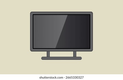 Flat Screen Computer Monitor Vector Illustration