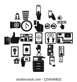 Flat screen icons set. Simple set of 25 flat screen vector icons for web isolated on white background