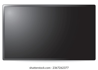 Pantalla plana LCD TV, estilo moderno y diseño de montaje en pared con diseño elegante.Plantilla de televisión negra con espacio vacío. Copiar espacio. fondo blanco