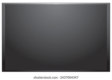 Flat screen LCD TV, modern style and wall mount design with sleek design.Black television template with empty space. Copy space. white background