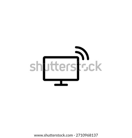 A flat screen television outline with a casting signal icon