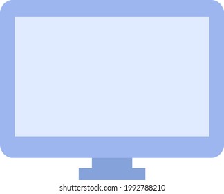 Flat screen TV, illustration, on a white background.
