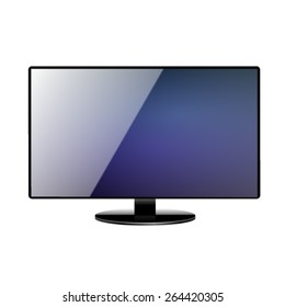 Flat screen TV isolated on white background.