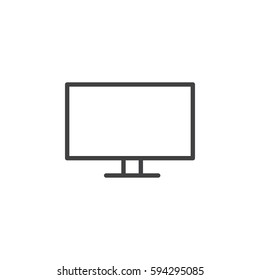 Flat Screen TV line icon, outline vector sign, linear style pictogram isolated on white. Symbol, logo illustration. Editable stroke. Pixel perfect
