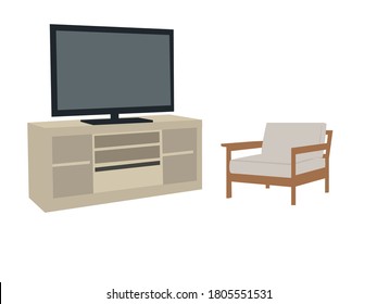 Flat screen TV and lockers