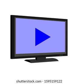 Flat screen TV. Modern LCD TV, led type, isolated with white background. Mock up a large computer monitor display. Graphic design elements. Vector illustration
