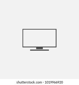 Flat Screen Tv Vector Icon Television Eps10 Blank Screen