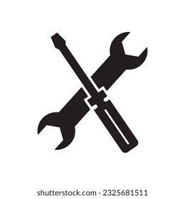 Flaches Schraubenzieher Symbol Vektorgrafik.