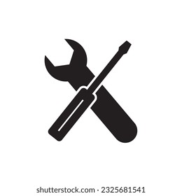 Símbolo de icono de controlador de tornillo plano vector Ilustración.