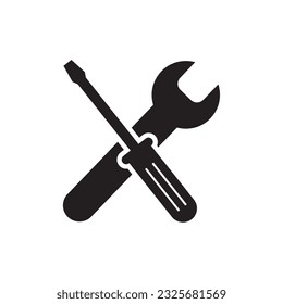 Flat screw driver icon symbol vector Illustration.