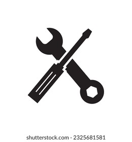 Flat screw driver icon symbol vector Illustration.