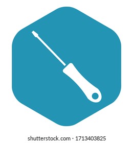 Flat screwdriver icon. A tool designed for screwing and unscrewing threaded fasteners. Vector illustration for design and web isolated on a white background.