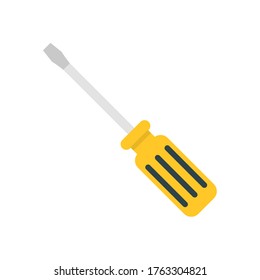 Flat screwdriver, screwdriver icon, vector illustration isolated on white background
