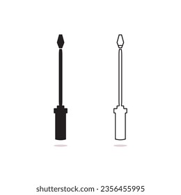 ilustración gráfica vectorial de destornillador plano