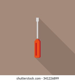 Flat screwdriver vector icon