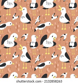 FLAT SEAGULL BIRD PATTERN DESIGN.