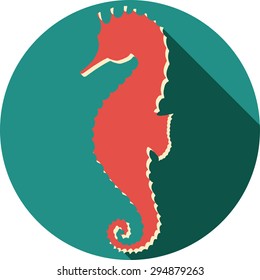 Flat seahorse illustration
