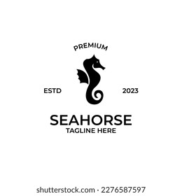 Flat seahorse logo design vector illustration idea
