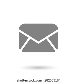 flat sealed envelope icon with shadow, isolated