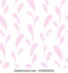 Flat Seamless feather pattern. Scandinavian style. Stock Vector Illustration