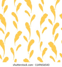 Flat Seamless feather pattern. Scandinavian style. Stock Vector Illustration