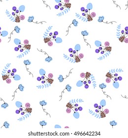 Flat Seamless Floral Pattern. Gift wrapping Paper, Fabric, Wallpaper