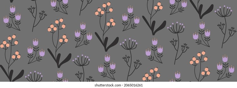 flat seamless floral vector pattern