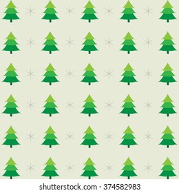 Flat seamless pattern with Christmas trees Vector EPS10, Great for any use.