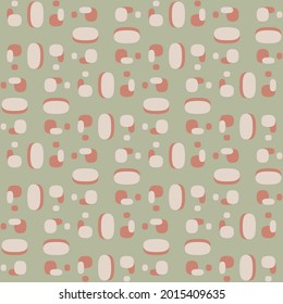 Flat seamless pattern for prints, cobwebs, textiles, advertising and any design projects. Simple rounded shapes will decorate any surface or thing and make it attractive.