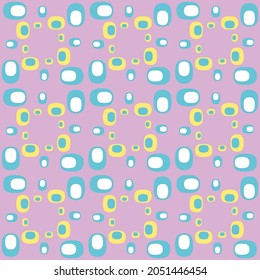 Flat seamless pattern for prints, cobwebs, textiles, advertising and any design projects. Simple rounded shapes will decorate any surface or thing and make it attractive.