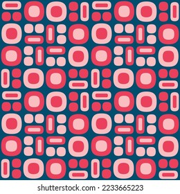 Flat seamless pattern for prints, cobwebs, textiles, advertising and any design projects. Simple rounded shapes will decorate any surface or thing and make it attractive.