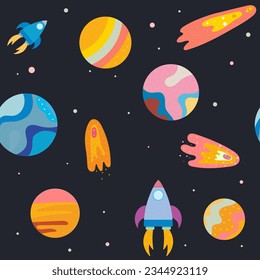 flat seamless pattern with space