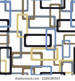 A flat seamless rectangle pattern that includes various overlapping rectangles in different colours.  Watercolour print for textile, wallpaper, wrapping paper.
