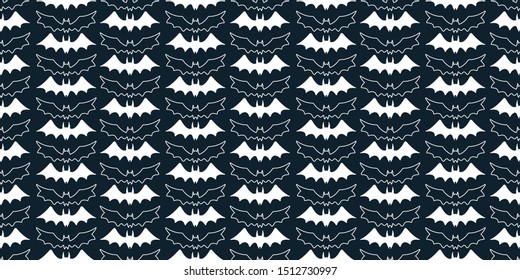 Flat seamless vector of halloween pattern with bat illustration. Can be used for background or wallpaper content