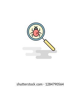 Flat Search bug  Icon. Vector