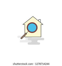 Flat Search house  Icon. Vector