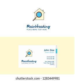 Flat Search house  Logo and Visiting Card Template. Busienss Concept Logo Design