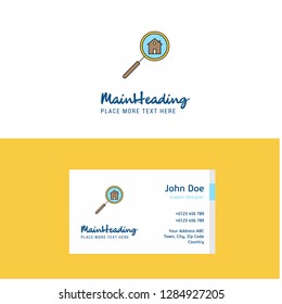 Flat Search house Logo and Visiting Card Template. Busienss Concept Logo Design