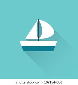 flat seashell color icon on blue background
