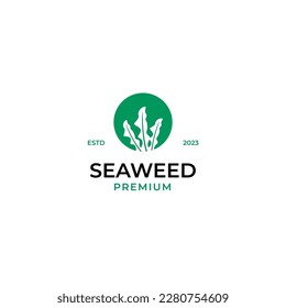 Flat seaweed logo design concept vector illustration idea