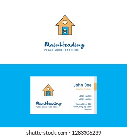 Flat Secure house Logo and Visiting Card Template. Busienss Concept Logo Design