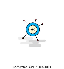 Flat Seo  Icon. Vector