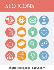 Flat SEO icons set